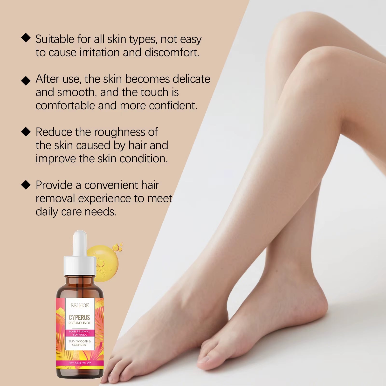 SilkyGlow Hair Removal Oil – Smooth & Gentle Skin